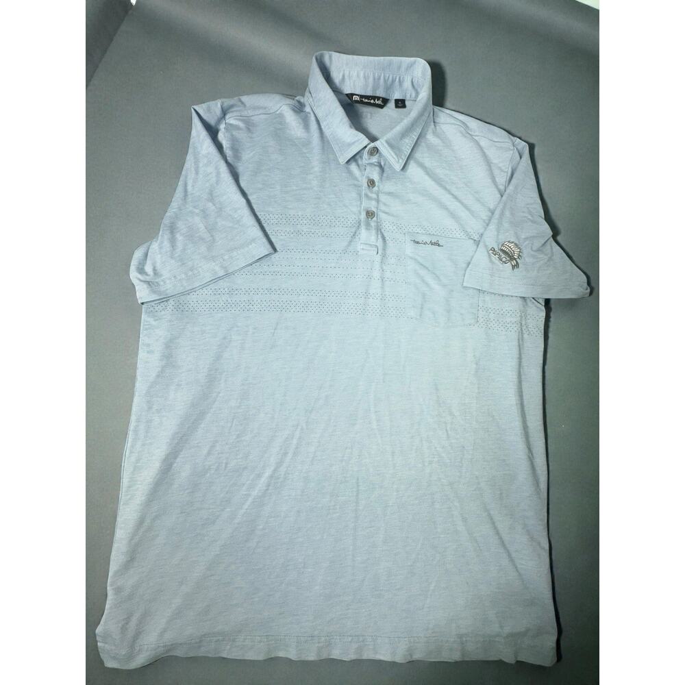TravisMathew Men’s XL Polo Shirt Light Blue Chest Pocket Papago Golf Club AZ